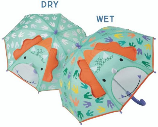 Детски магически чадър Floss & Rock, 3D Colour Changing Umbrella, Dinosaur - Динозавър