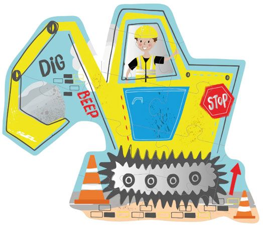 Пъзел Floss & Rock, Construction - Багер, 12 части