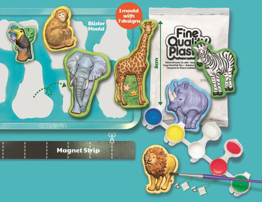 Отливки и магнити 4M - Диви животни