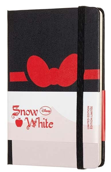 Черен тефтер Moleskine Snow White Red Bow Pocket с широки редове, Limited Edition