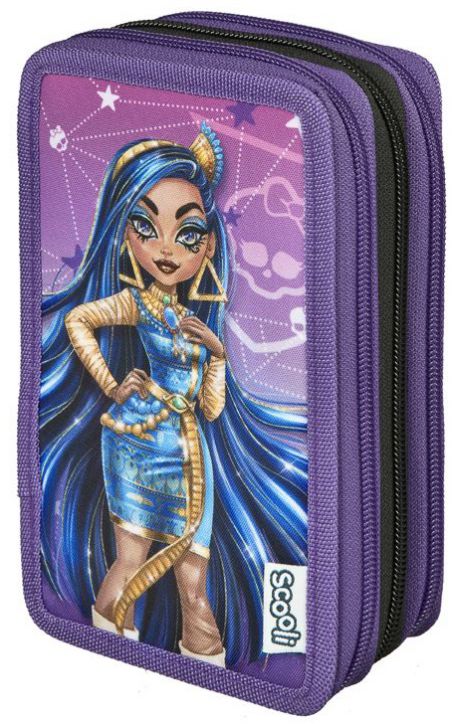 Пълен ученически несесер Undercover Monster High с три отделения