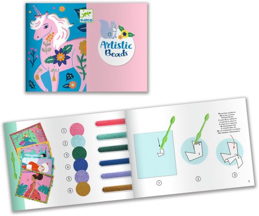 Творчески комплект Djeco: Направи колажи с мъниста Flowers and fleurs