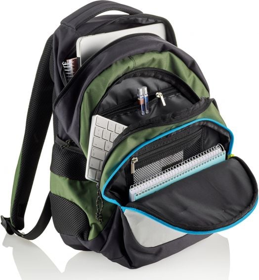 Ергономична раница Miquelrius Rider Green с две отделения и USB порт, 30 л.