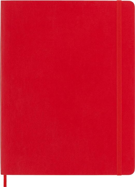 Голям червен тефтер Moleskine Classic Scarlet Red с меки корици и линирани страници