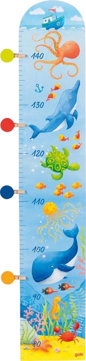 Детски метър за стена Goki - господин Кит и океана