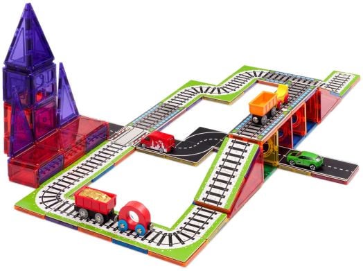 Магнитен конструктор Learn and Grow Toys - Влак, 36 части