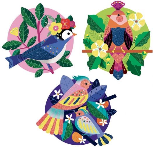 Творчески комплект Djeco: Направи картини с брокат и мъниста, Daydream