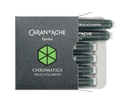 Патрончета за писалка Caran D'Ache Chromatics 6 бр. - деликатно зелено