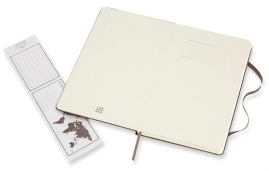 Голям кафяв тефтер Moleskine Classic Earth Brown с твърди корици и линирани страници