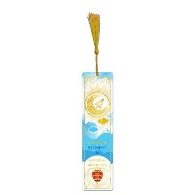 SimetroBooks - Книгоразделител с пискюл - Reading is a passport to countless adventures