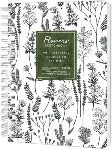 Скицник Drasca Flowers: Билки, A6 60 листа, зелен
