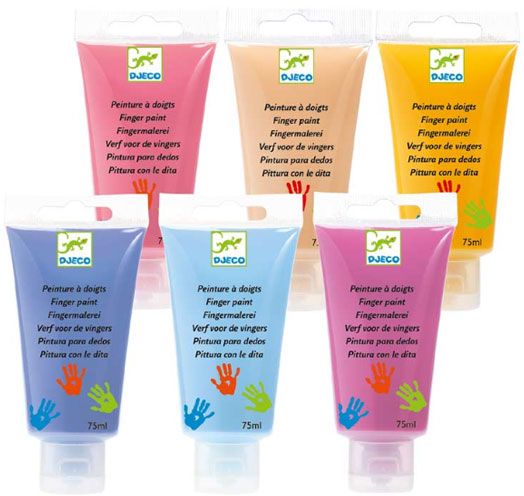 Боички за оцветяване с пръсти Djeco - Sweet colours, 6 цвята