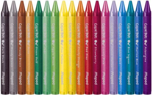 Цветни восъчни пастели Color'Peps Wax, 18 цвята