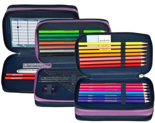 Пълен ученически несесер Frozen с три отделения - модел 2022