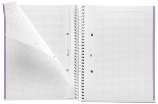 Тетрадка Miquelrius Emotions A5 със спирала, 80 листа на малки квадратчета, лилава