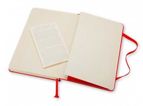 Голям червен тефтер Moleskine с бели листа, нелиниран