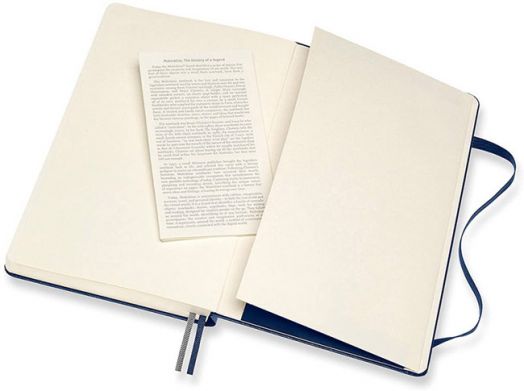 Класически тефтер Moleskine Expanded Sapphire Blue с твърди корици и нелинирани страници