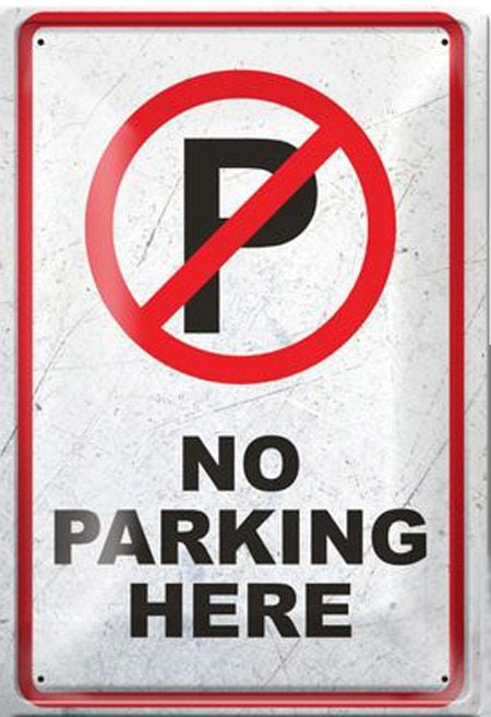 Метална табелка - No parking here