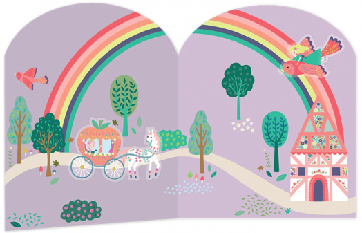 Книжка със стикери Floss & Rock, Stick and Play, Fairy Tale - Принцеса