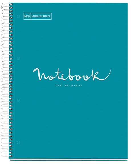Тетрадка Miquelrius Emotions A4 със спирала, 80 листа на точки, синьо-зелена