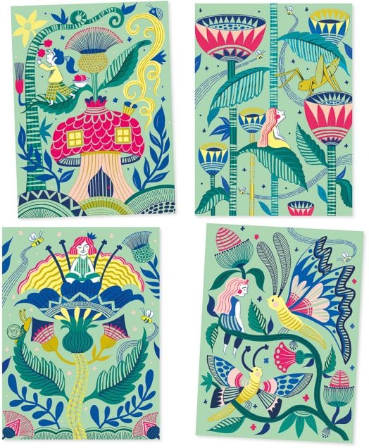 Скреч картини Djeco - Градина на фантазията