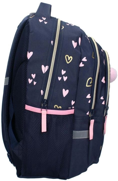 Ергономична ученическа раница Vadobag Milky Kiss Heart of Gold с две отделения