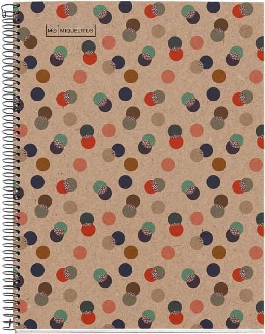 Тетрадка Miquelrius Recycled Eco Confetti А4 със спирала, 80 линирани листа