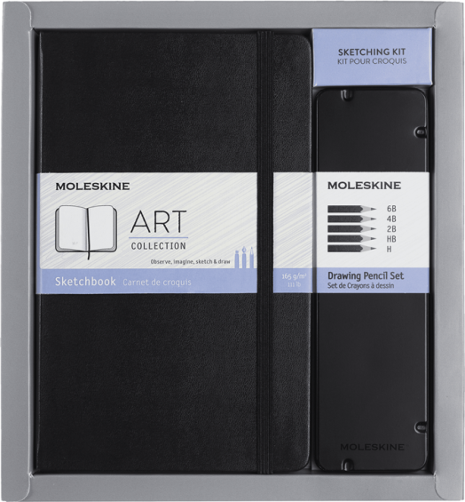 Комплект Moleskine Art - Скицник и 5 графитни молива