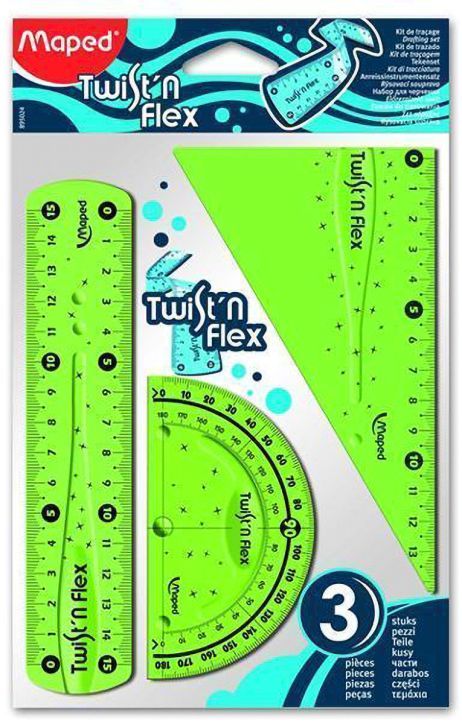 Гъвкав комплект за чертане Maped Twist'n Flex, асортимент с линийка 15 см.