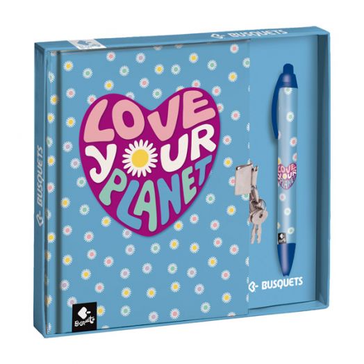 Комплект Busquets Love Planet 2022 таен дневник с ключ и химикалка