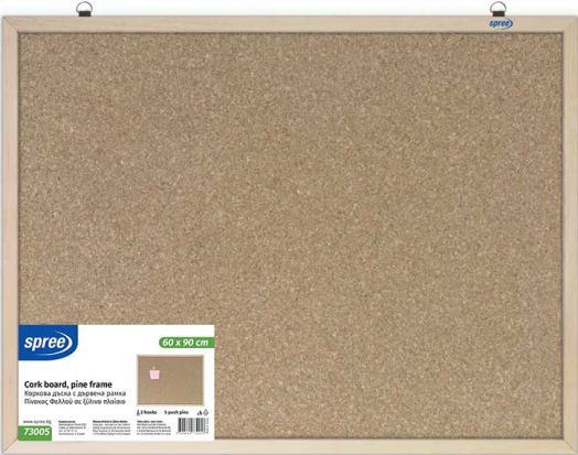 Коркова дъска с дървена рамка Spree, 60 x 90 см.