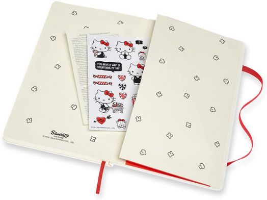 Голям бял тефтер Moleskine Hello Kitty с нелинирани страници, Limited Edition