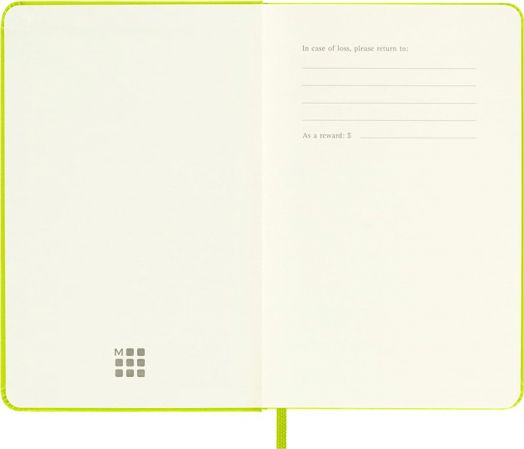 Джобен тефтер Moleskine Classic Lemon Green с твърди корици и нелинирани страници