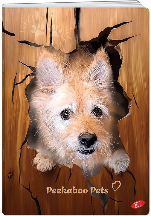 Тетрадка Elisa Peekaboo Pets А5, 60 листа - широки редове