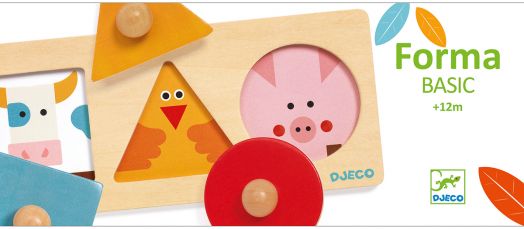 Дървена играчка за сортиране Djeco - Животни и форми