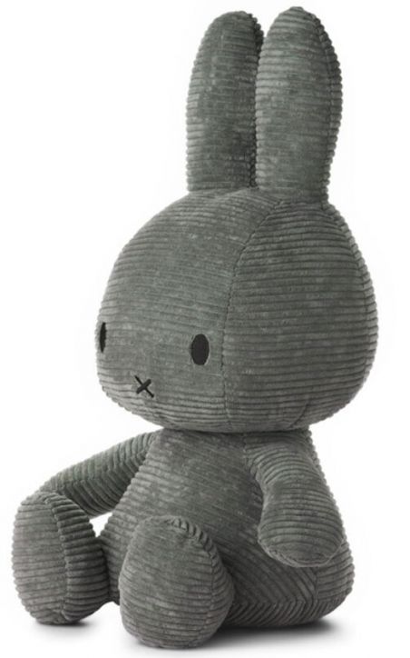 Плюшена играчка Miffy Sitting Corduroy - Тъмносив заек, 50 см.