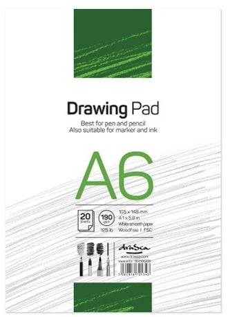 Скицник Drasca Drawing Pad А6, 20 листа