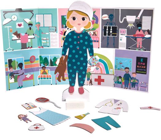 Дървена кукла за преобличане Floss & Rock, Magnetic Dress up Doll - Florence