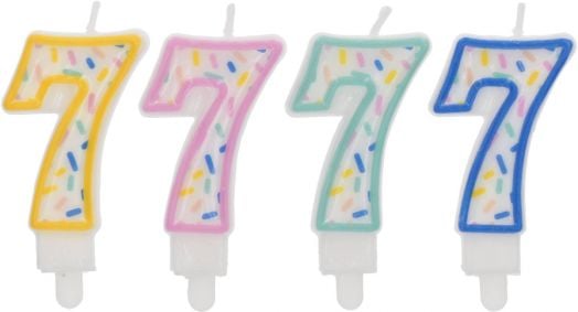 Свещ за рожден ден Folat Sprinkles - Цифра 7
