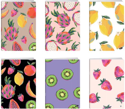 Тетрадка Elisa Fruits А5, 60 листа - широки редове