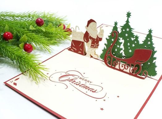 Поздравителна картичка Kiriori Дядо Коледа с шейна