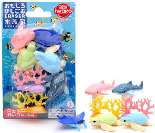 Комплект гумички Iwako - Аквариум, 7 бр.