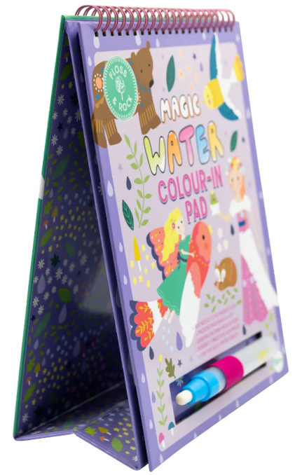 Тефтер за оцветяване с вода Floss & Rock, Magic Colour-in pad, Fairy Tale - Принцеса