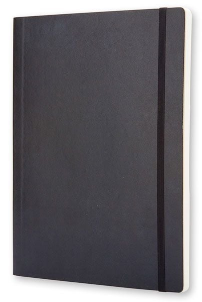 Голям черен тефтер Moleskine Classic Black с меки корици и листа на малки квадратчета
