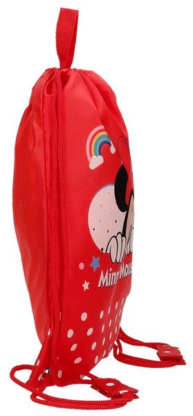 Торбичка Pepe Jeans Minnie Rainbow Red с връзки, червена