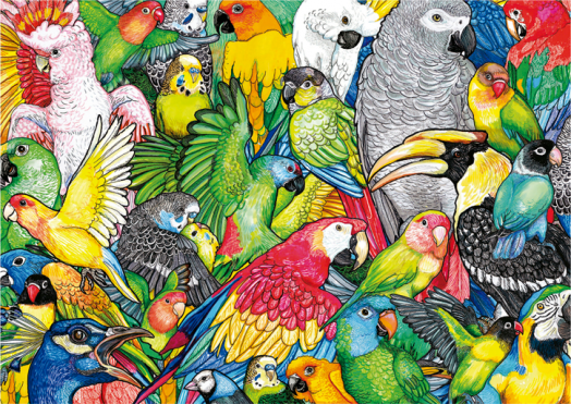 Пъзел Educa: Папагали, 500 части