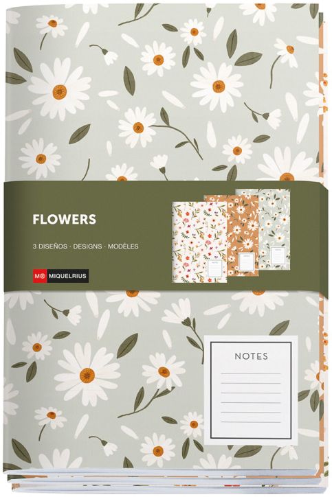 Комплект от 3 тетрадки Miquelrius Spring Flowers
