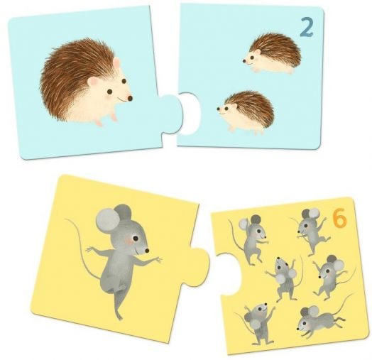 Детски пъзел Djeco Duo: Бебета животни