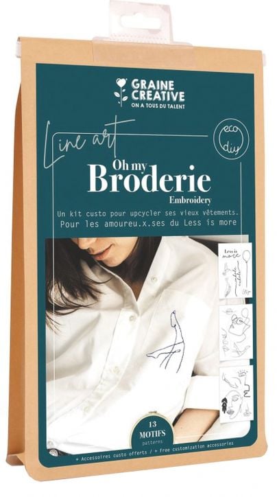 Комплект за бродиране на дрехи Graine Creative - Line art