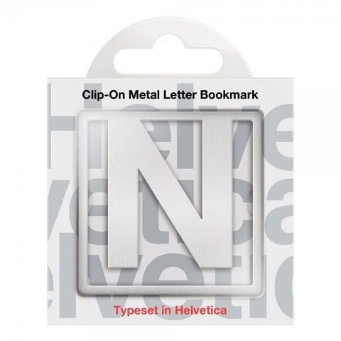 Метален книгоразделител Helvetica - Буква N
